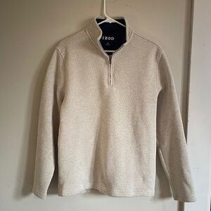 Men’s Half zip cream beige oatmeal pull over sweater